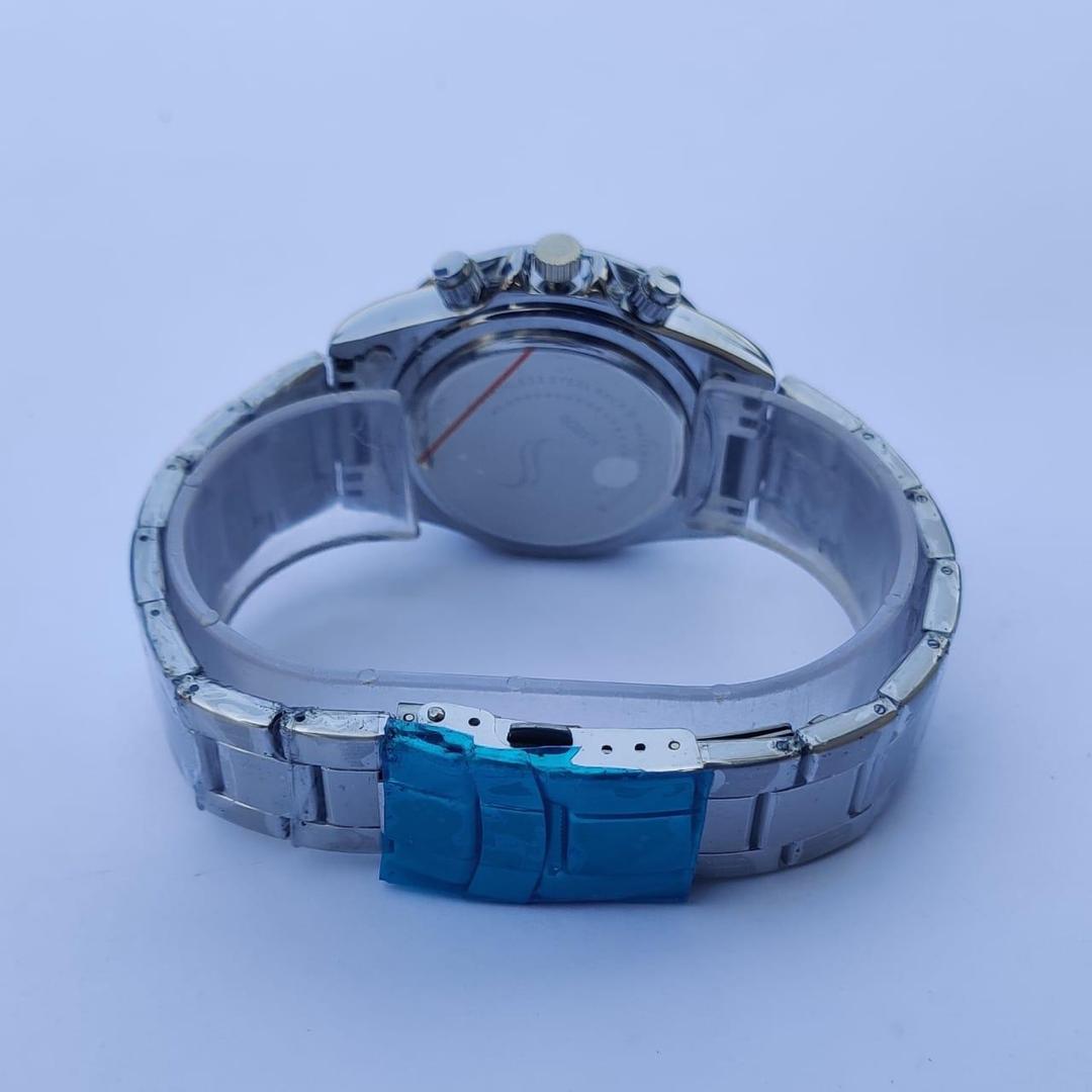 Men's Stainless Steel Chronograph Black Watch Dial 38mm